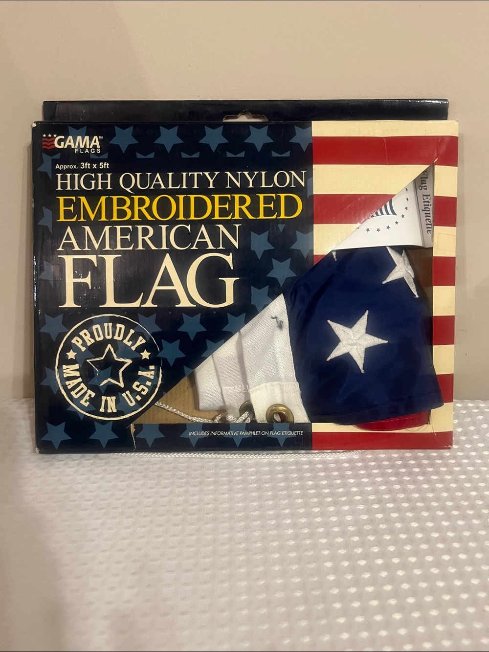 High Quality Nylon Embroidered American Flag - Blue/White/Red